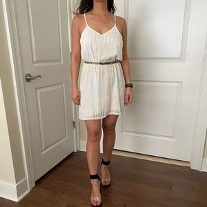 White beaded Parker shift dress